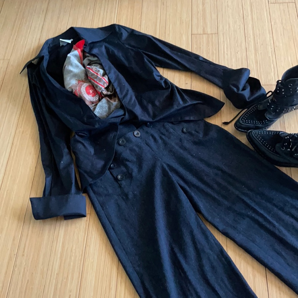 Black cotton wrap/front tie shirt